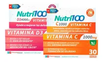 Comprar Combo Nutri100 Vitamina D3 + Nutri100 Vitamina C 1000.