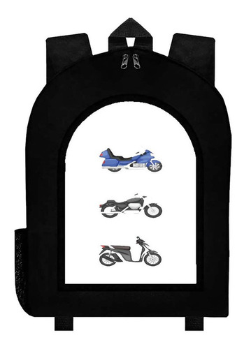 Mochila Negra Motos Carrera Art#ar169