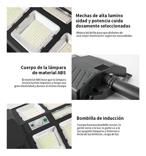 Lámpara Solar 400 Leds Alumbrado Público Suburbano 400w