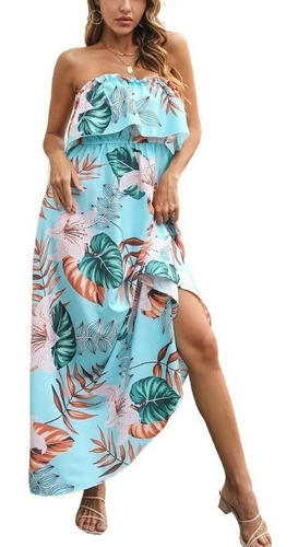Vestido Largo De Vacaciones Hawaiano Casual Para Damas