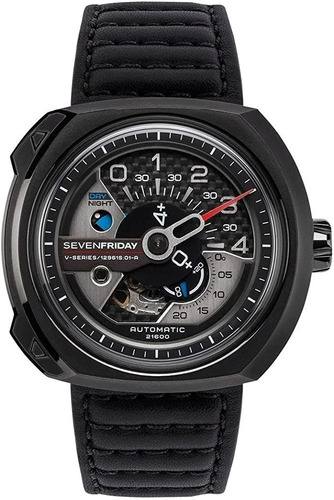 Reloj Negro Analógico Sevenfriday V3/01 P Series Para Hombre