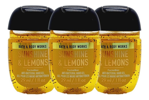 Imagen 1 de 2 de Gel Antibacterial Bath & Body Works Sunshine & Lemons 3pz