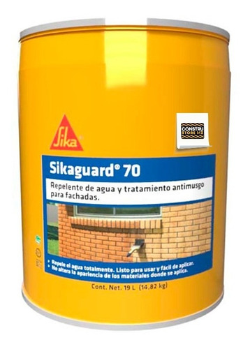 Sikaguard 70 Repelente Hidrofugante Para Muros Incolora 19 L