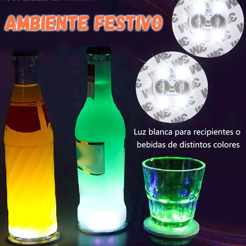 20 Luces Led Pegatinas Para Botellas, Luces Taza Tapete Led