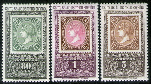 España Serie X 3 Sellos Mint Filatelia 1° Sello Postal 1965 