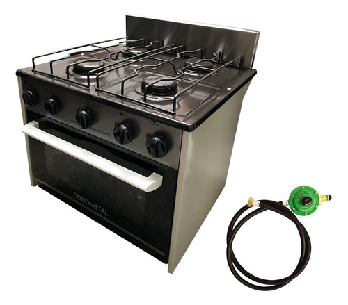 Anafe Cocina Cuatro Hornallas Horno Gas Envasado + Regulador