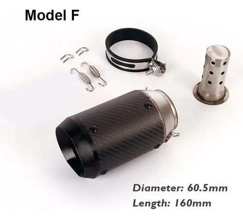 Tubo Silenciador De Escape Racing Moto Para 51 / 60.5mm