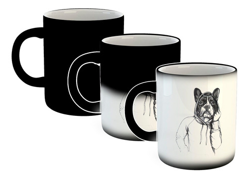 Taza Magica Bulldog Con Buzo