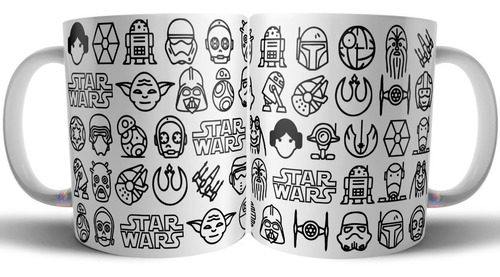 Taza Cerámica Star Wars Collage Personajes Saga Película