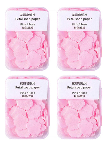 400 Piezas De Mini Hojas De Jabón Portátiles, Papel Rosa