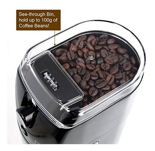 Molinillo Electrico Para Cafe Con 17 Ajustes De Molido Negro