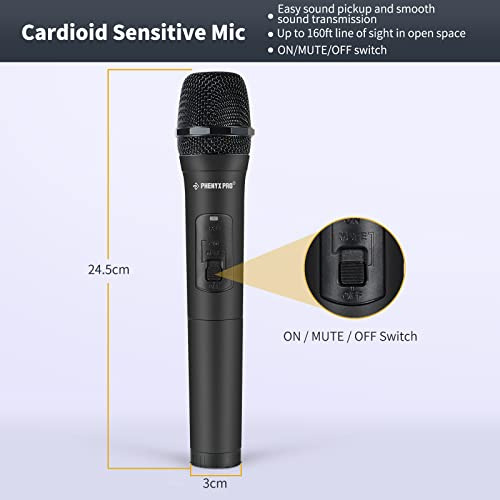 Sistema Micrófono Inalámbrico Phenyx Pro 4 Canales Vhf, 4