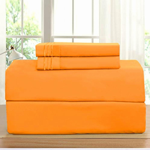 Elegant Comfort Fundas De Almohada 2 Pzs, Naranja King Size Color Naranja Claro Liso