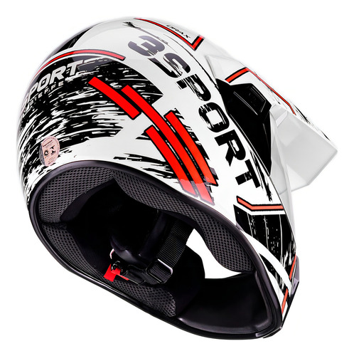 Capacete Bieffe 3 Sport Drax Branco Vermelho Brilho Tamanho do capacete 61
