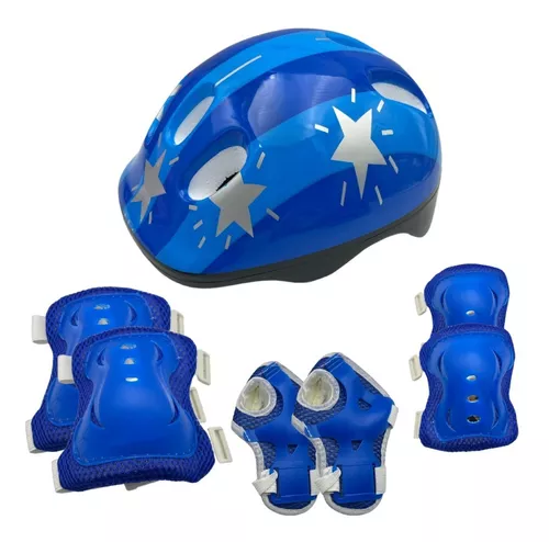 Casco Protección Kit Niños Rodilleras Y Muñequeras Y Coderas-Rojo