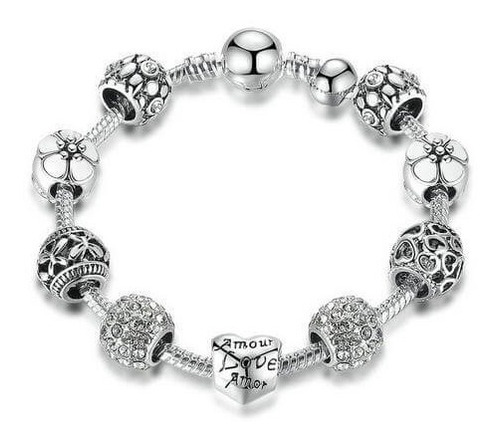 Pulsera Manilla Love Blanca Para Mujer Charm Amor