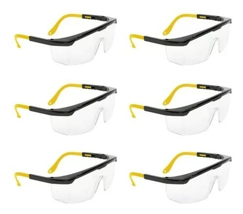 Caja Con 6 Gafas De Seguridad Ajustables Lentes De Proteccio