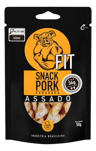  Snack Pork salgadinho pururuca torresmo assado proteina fit 50g