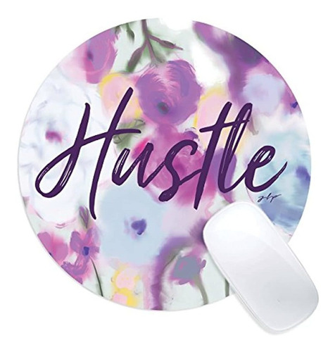 Púrpura Hustle Mouse Pad Con Acuarela Rose Diseño De Flores