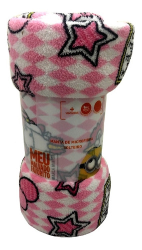 Imagem 6 de 6 de Manta Solteiro Inverno Rosa Unicórnio Agnes Minions Original