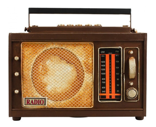 Rádio Antigo Decorativo Estilo Retrô Vintage 19.5x8x23 Cm