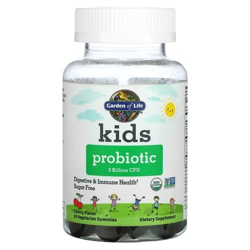 Probioticos Garden Of Life Niños Salud Digestiva Sin Azucar Sabor Cereza