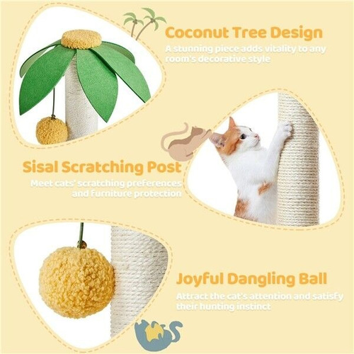 Condominio Para Gatitos Con Palmera De Coco Rascador Torre