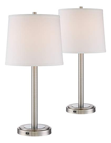 Lámparas De Mesa Modernas Con Usb - Set De 2