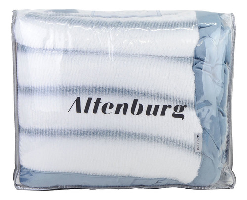 Cobertor Queen Altenburg Plush Ocean Azul Balneario - 135011