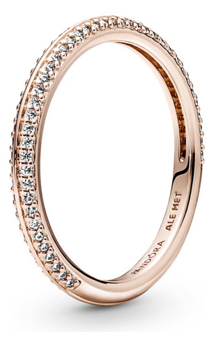 Anillo Pandora De Pavé Recubrimiento En Oro Rosa De 14k Me