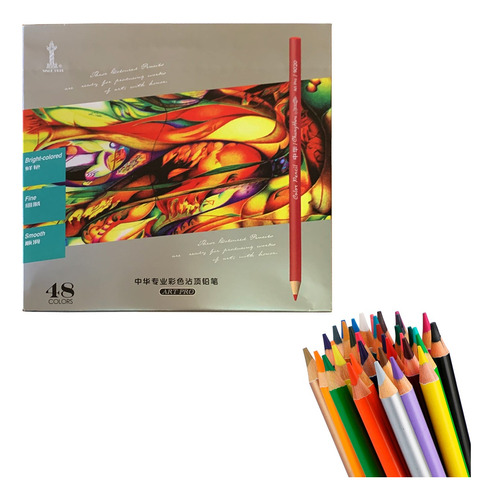 Lapices Artisticos De Colores X 48 En Caja Portalapices