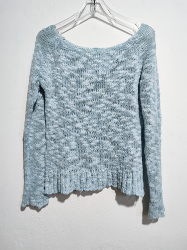 Sweater De Hilo Color Celeste Impecable