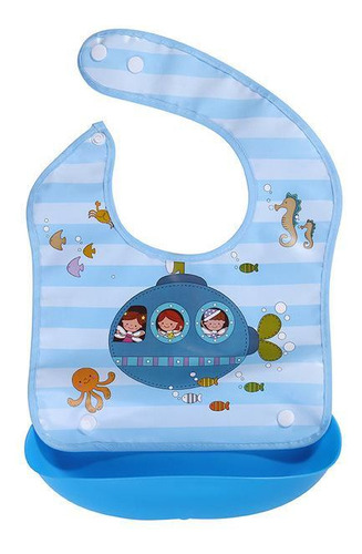 Babador Impermeável Infantil Bolso Coletor De Migalhas Kids