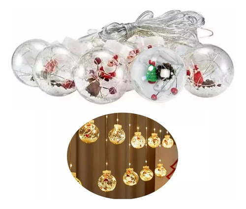 Cascada Luces Led De Navidad Bombilla Papa Noel 3 Metros 