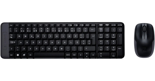 Kit Teclado E Mouse Da Logitech Mk220 Sem Fio Black Abnt2