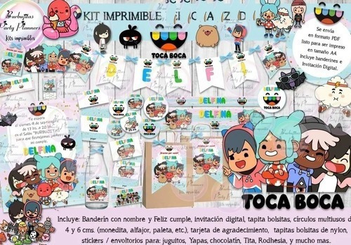 Kit Imprimible Candy Bar Toca Boca Toc Life 100% Editable