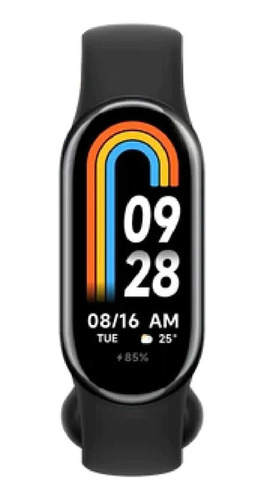 Xiaomi Smart Band Mi Band 8 1.62" caja de plástico negra, malla negra de silicona y bisel negro de plástico