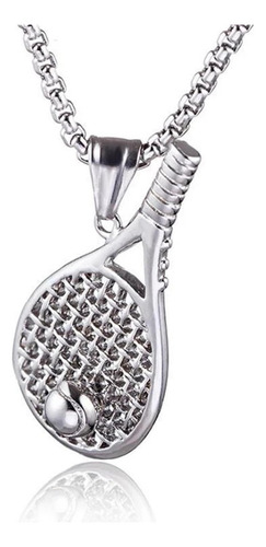 Collar Con Colgante De Raqueta De Tenis Para Hombres Y Mujer
