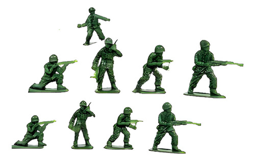 Soldados De Juguete Verde Militar Stasio X12 Unidades