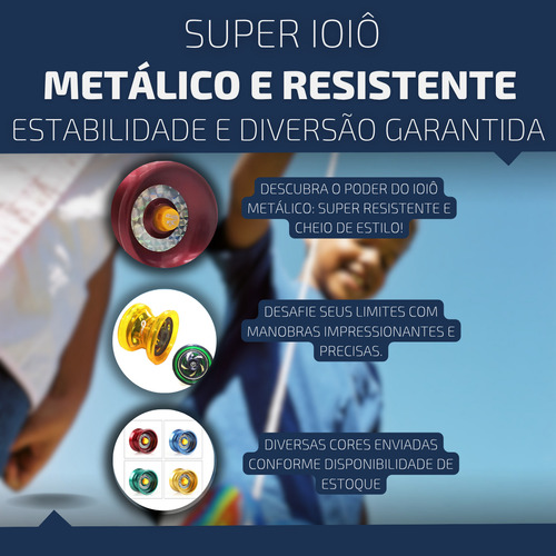 Ioio Yoyo Metal C/ Rolamento Profissional Cordinha Brinquedo