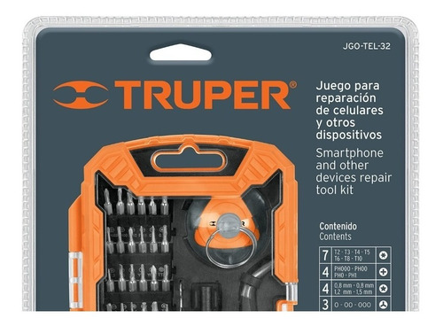 Imagen 3 de 4 de Juego Reparacion De Celulares 32 Piezas Truper