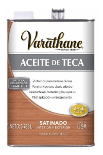 Aceite De Teca Varathane Para Madera 3.785 Ml