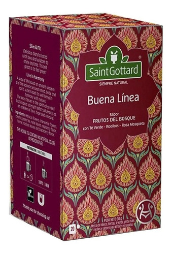 Pack 6 Cajas Tisana Bienestar Frutos De Bosque Saint Gottard