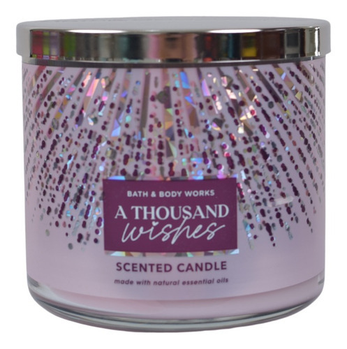 Vela Grande A Thousand Wishes Bath & Body Works 411g Amyglo Color Rosa Scented candle