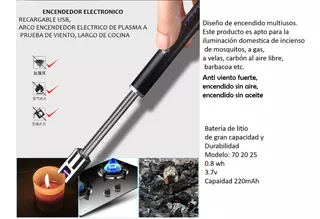 Encendedor Recargable Usb, Cocina, Camping, Elegante X5 Unid