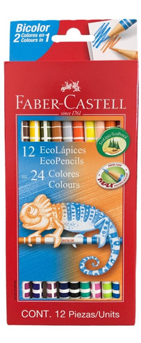 Colores Faber Castell 2 En 1 Bicolor 12 Piezas = 24 Colores 