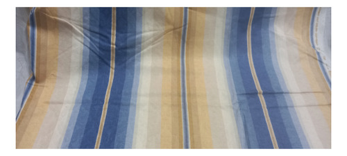 Retazo,brocato De Algodón Rayado. 0.80 X 1.40 Azul Y Amarillo Rayas