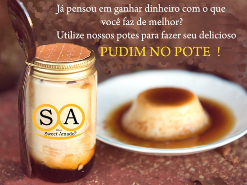 Imagem 7 de 7 de .10 Potes Comprido P/ Bolo Vidro Tampa Prata / Dourada 115ml