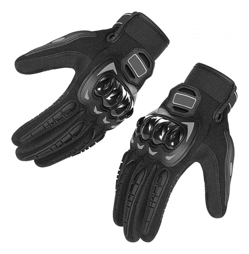 2x Guantes De Moto Pantalla Táctil Completo Moto Negro L