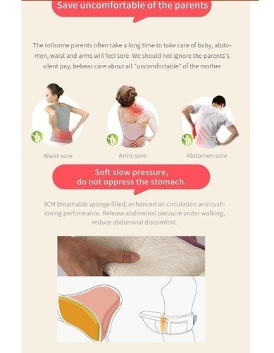 Hermoso Practico Canguro Ergonómico Bebé Multifuncional